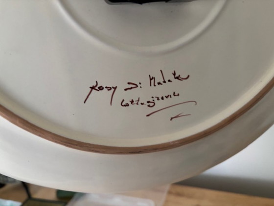 Image 1 of Unique Sicilian Wall Clock- Ceramic-Signed Di Rosy Natale - Caltagirone