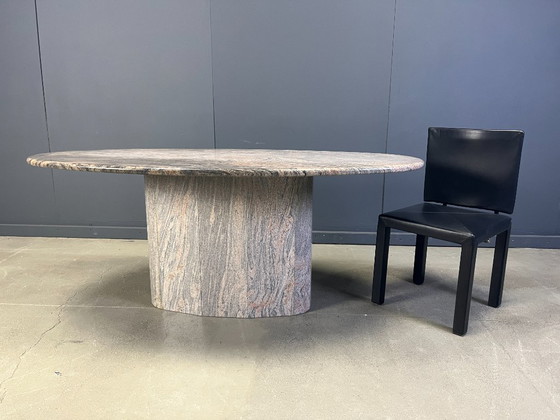 Image 1 of Vintage oval granite dining table, 1970s