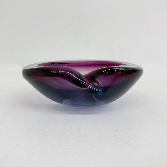 Image 1 of Set of 3 murano summerso pink glass bowls , 1970s