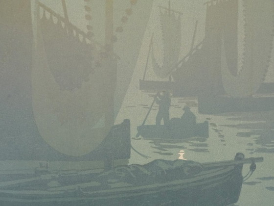 Henri Rivière : La Féérie Des Heures, Premier Quartier, Lithographie Originale Signée (photo 7 of 8)