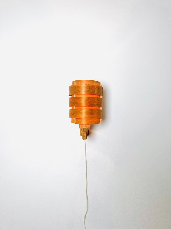 Gemonteerde grenen fineer wandlamp van Hans-Agne Jakobsson voor Markaryd, Zweden, jaren 60 – Wandlampen, Wood (photo 5 of 9)