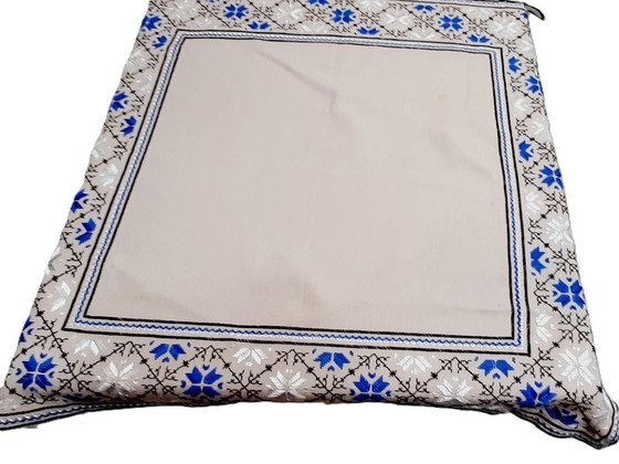 Image 1 of Vintage square hand embroidered tablecloth 63 x 63 cm