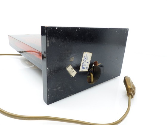 Maison Le Dauphin – “Caraïbes” lamp met rode gorgonen-inclusie – Frankrijk, jaren 1970–80 – Tafellampen, Brass (photo 7 of 8)