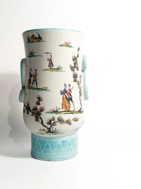 Handbemalte Albisola Keramik Vase, 1930er Jahre – Vasen (photo 2 of 10)