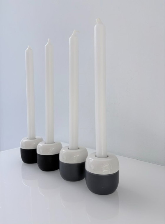 Set Van 4 Sealskin Duo Kandelaars Zwart En Antraciet – Kandelaars en kaarsen, Ceramic (photo 2 of 12)