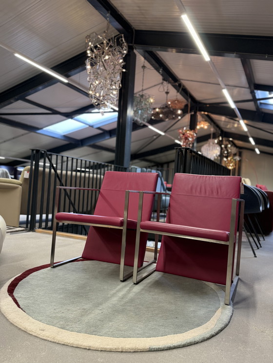 Image 1 of 2 poltrone Arco Spine in pelle fucsia