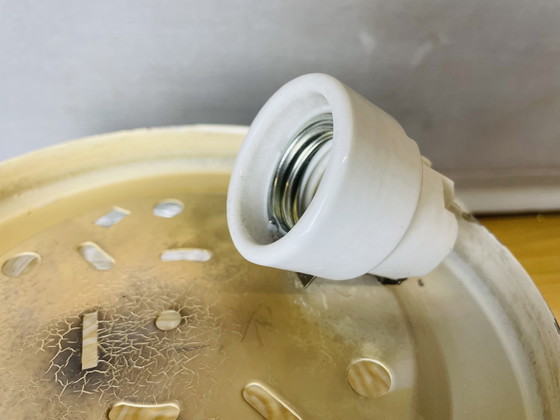 Image 1 of Vierkante helder glazen inbouwlamp voor lage plafonds of wand, 1990