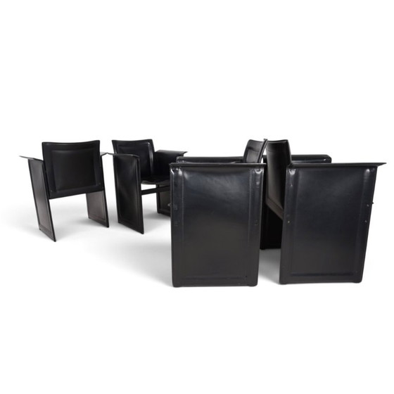 Chaises de salle à manger Arrben Solaria en cuir, lot de 4 par Tito Agnoli, 1970 – Leather (photo 17 of 19)
