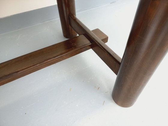 Image 1 of Brutalist rectangular dining table by Georges Robert in dark pine wood from the 1950s/60s