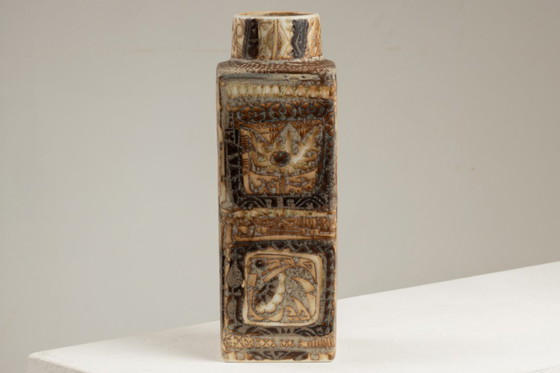 Image 1 of Royal Copenhagen. Small earthenware vase with ethnic decoration. Circa 1970