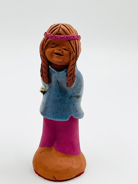 Due statuette in ceramica, stile folk art, Oggetti decorativi, Marrone, Vintage (foto 4 di 13)