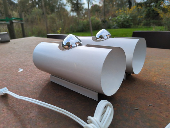 Image 1 of 2 lampade da parete retrò vintage bianche anni '70