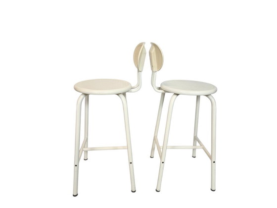 Image 1 of Ikea - metallo - plastica ABS - 2 x sgabelli da bar - firmati - Italia - anni '80