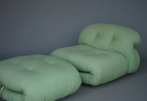 Vintage Soriana Lounge Chair & Ottoman by Afra & Tobia Scarpa for Cassina, 1970s