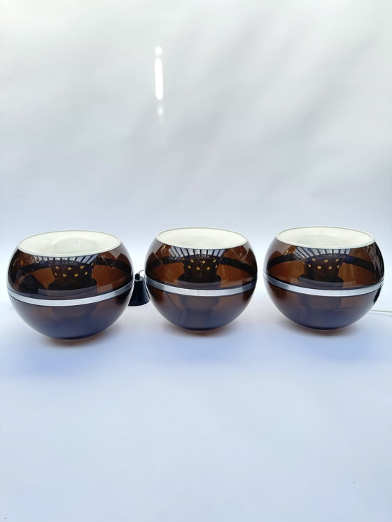 Image 1 of Lampade a sospensione Dijkstra Globe, set di tre, stile spaziale, futuristico