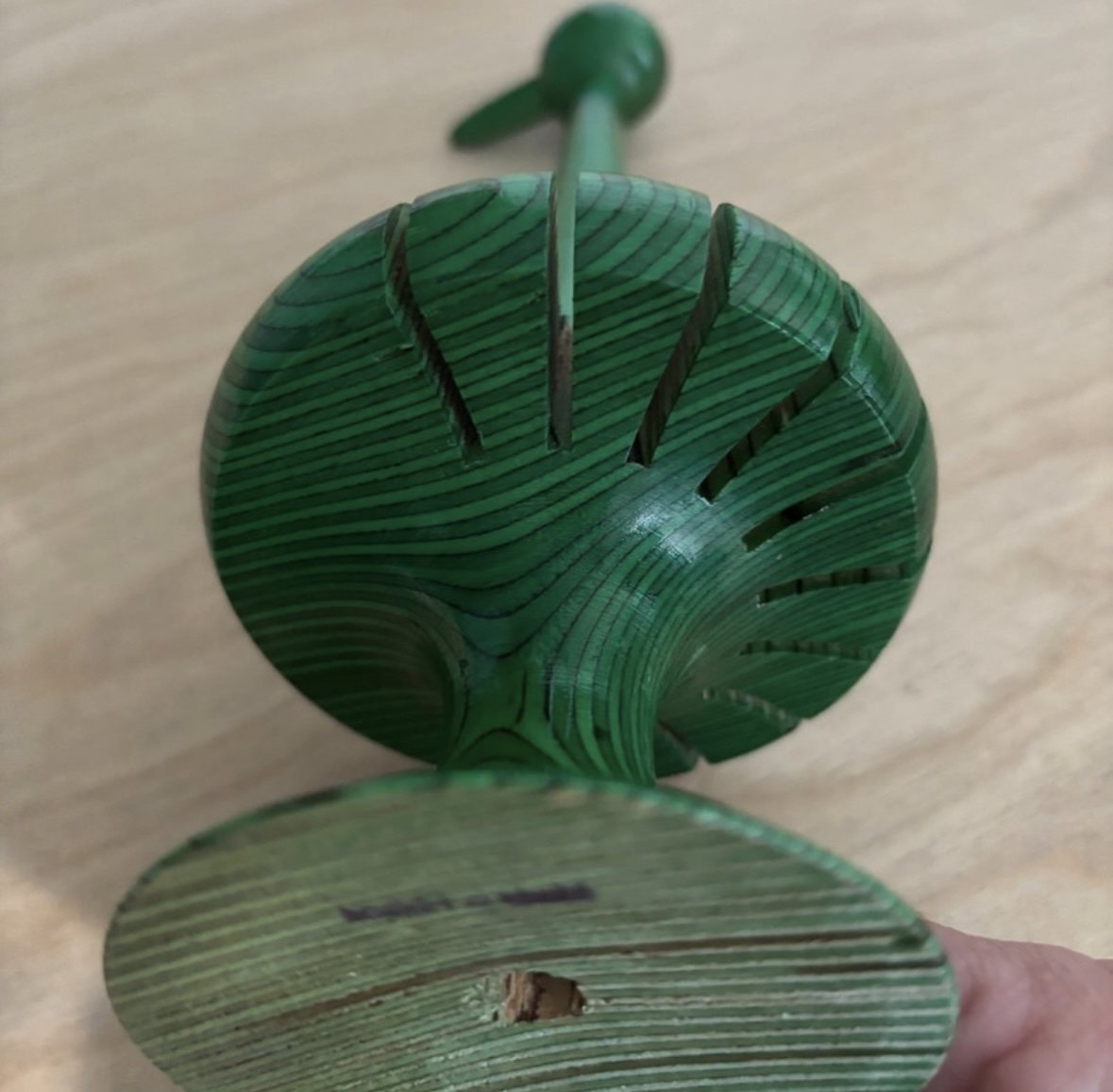 Vintage Scandinavian 1950s, wooden bird napkin holder, Paavo