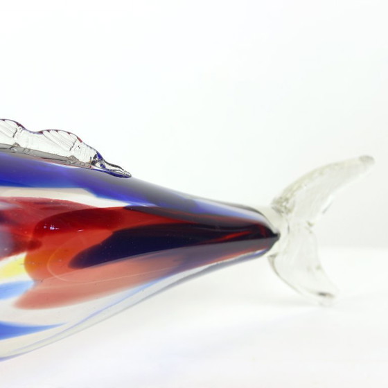 Image 1 of Large Colorful Glass Fish Statue, Czechoslovakia 1960s