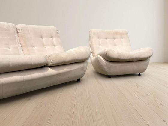 Atlantis Sitzgruppe, Space Age Polstersofa & Lounge-Sessel von Jitona, 1970er Jahre, Tschechoslowakei (photo 5 of 13)