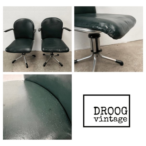 Image 1 of 2x Sedia da ufficio vintage 356 di Gispen in stile Bauhaus