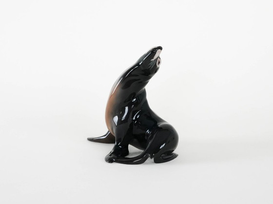 Image 1 of Porcelain sea lion figurine, Danish design, 1970s, manufacturer: Bing & Grøndahl