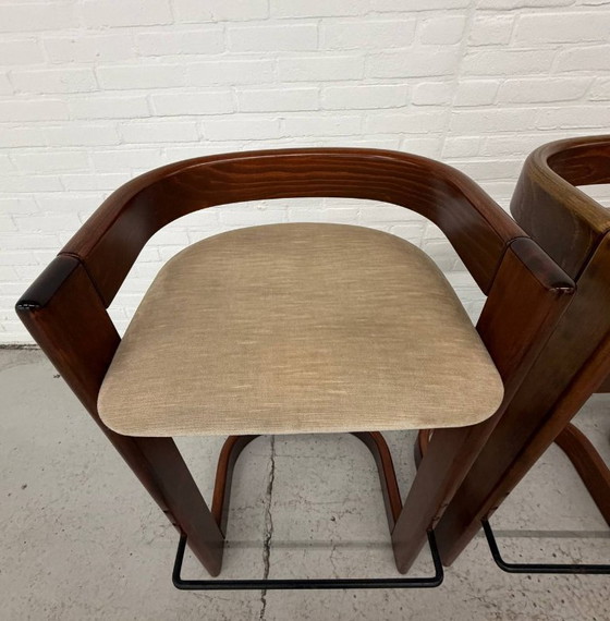 Image 1 of 3 sgabelli da bar vintage in stile Willy Rizzo