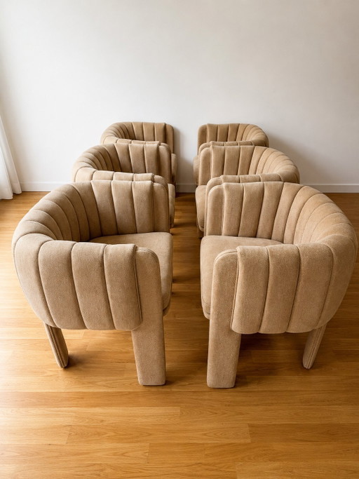 Set Of 6 Elenora Design Armchairs | Beige – fauteuils, Other