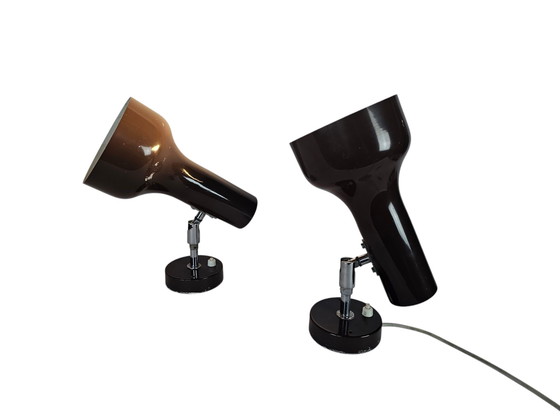 Image 1 of Hala Zeist - Modell 734 - Braun - Chrom - Wandstrahler (2) - 60er Jahre