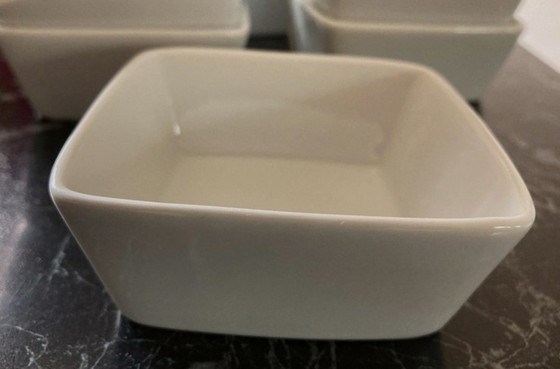 Image 1 of Juego de 18 cuencos/postres de cerámica cuadrados blancos