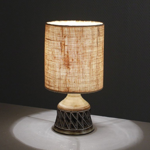 Robert Pérot atelier du Vieux Moulin à Vallauris lampe à poser ajourée 1950s