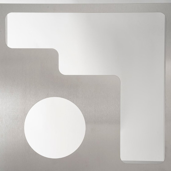 Perforated brushed stainless steel Room screen, contemporary French work – Metal (photo 3 of 9)