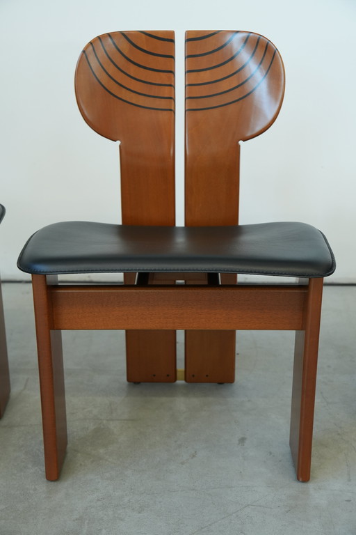 Afra & Tobia Scarpa ‘Africa’ Dining Chair – Walnut & Leather, 1975