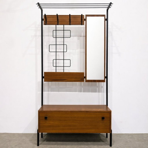 Perchero de mediados de siglo con espejo