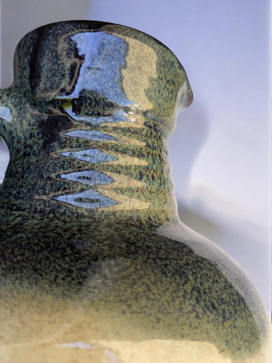 Image 1 of Bay Vintage Mid-Century jug, beige ceramic with green glaze, West Germany style, model no. 631-20