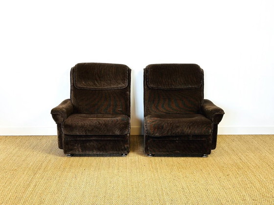 Image 1 of Ensemble de salon vintage en velours, 1960, Set de 3