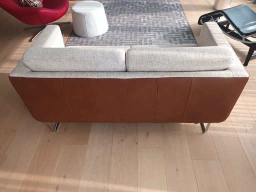 2-Seater Sofa in Combination of Fabric and Leather by Montèl