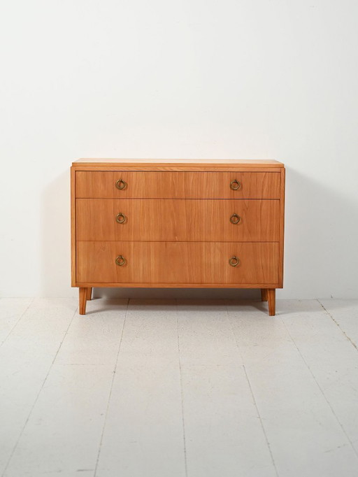 1930s–40s Scandinavian Art Deco elm chest of drawers