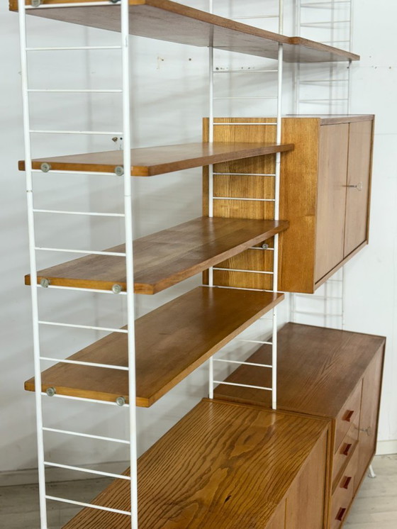 Image 1 of Mid-century string shelving / vintage wall shelf / Sybille 314 living room wall unit / living room wall unit