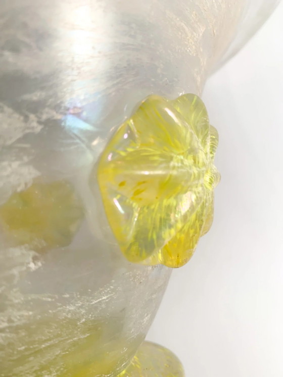 Vaso in Vetro Murano Scavo Giallo Iridiscente, Anni '40 – Vasi (photo 9 of 10)