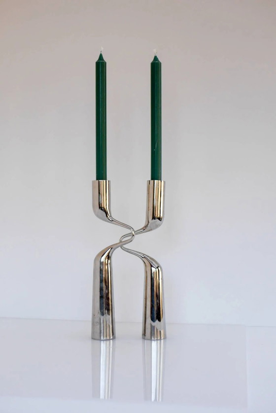 Image 1 of Skulpturale Kerzenhalter, „Tango/Double“, modernes dänisches Design von Mikaela Dörfel