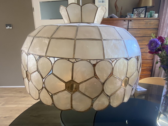 Image 1 of Lampe vintage capiz shell lampe pendante perle