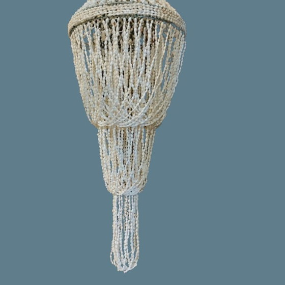 Lampada a sospensione con conchiglie bianche, Lampade a sospensione, Altro, Metallo, Bianco (foto 2 di 5)
