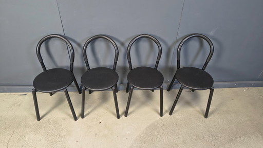 Postmodern italian dining chairs set of 4 - 1980s