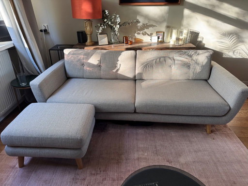 Dreisitzer-Sofa + Hocker (Sofafirma)