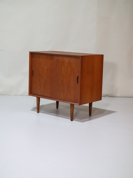 Cabinet With Sliding Doors Ølholm Danish Teak Vintage