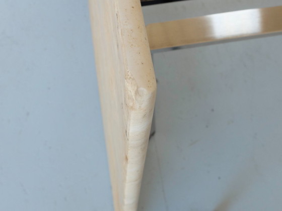 Image 1 of 1 Tavolino, acciaio inossidabile e pietra di travertino, Artelano France, anni '80.