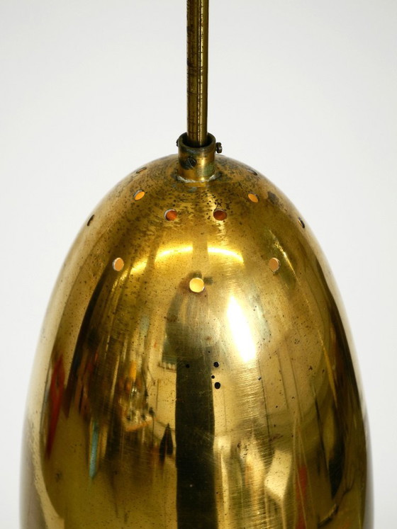 Image 1 of Beautiful height-adjustable original Mid Century Modern brass pendant lamp