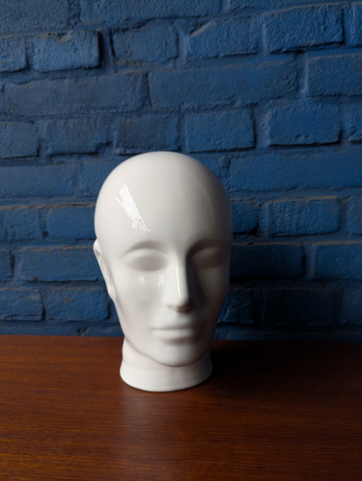 Tête de mannequin vintage blanche - Céramique