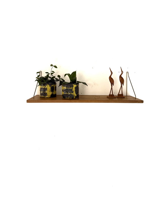 Image 1 of Vintage oak wall shelf '60