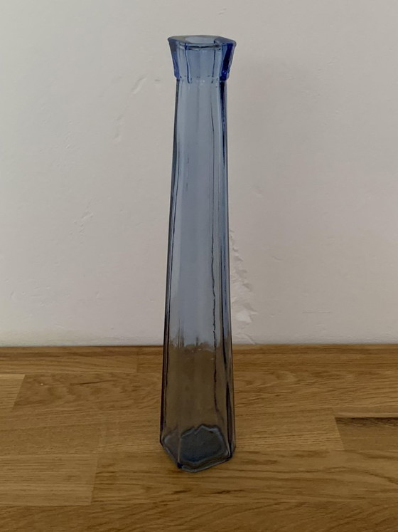 Jarrón de Cristal Azul, Años 80 – Jarrones, Vidrio, Mid Century Modern (photo 5 of 5)