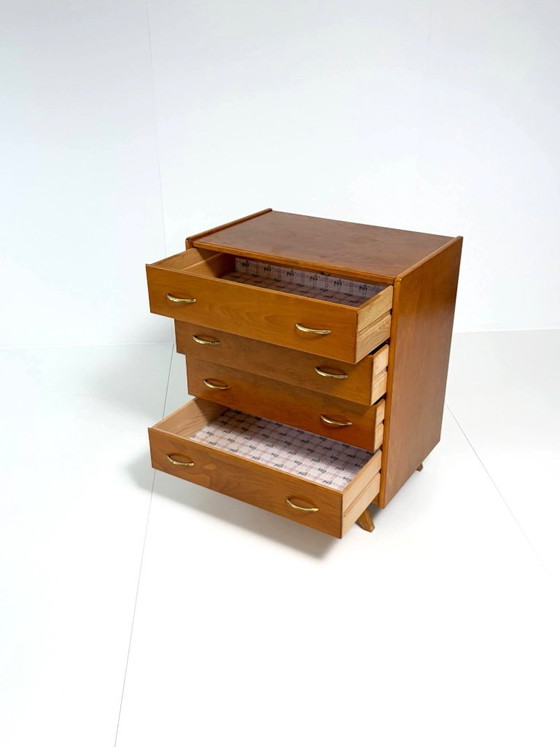 Vintage Chest of drawers with 4 drawers – Mid-Century Modern, 1950s, Teak look – Wood (photo 8 of 15)